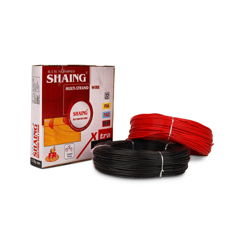91m of multistrand copper fitting wire that is fire retardant, 100% pure copper, and available in a variety of sizes and colors.