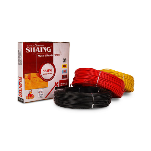 91m of multistrand copper fitting wire that is fire retardant, 100% pure copper, and available in a variety of sizes and colors.
