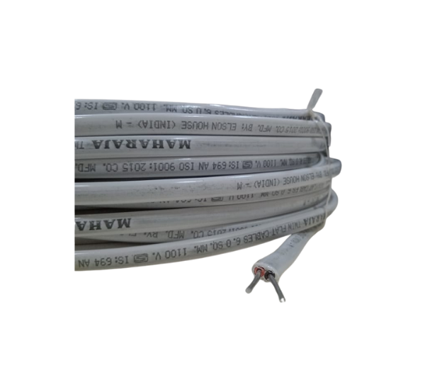 Maharaja Aluminium Two Core Service Cable Flat Wire – 72 Meter | 4mm to 12mm | Heavy-Duty Wire for Electrical Use